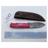 XROSSROADS CUTLERY FIXED BLADE DAMASCUS STEEL KNIF