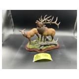 THE DANBURY MINT FEARSOME CHALLENGE ELK SCULPTURE