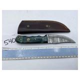 XROSSROADS CUTLERY FIXED BLADE DAMASCUS STEEL KNIF