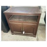 TWO DOOR WOODEN TV CABINET 31" X 17" X 30"