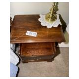 ONE DRAWER WOODEN NIGHT STAND, 20 IN X 15 IN X 27
