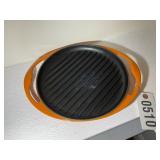 LECREUSET GRIDDLE, ORANGE