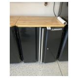 HUSKY 2 DOOR TOOL CABINET WITH WOOD WORK TOP, 28 I