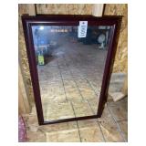 WOOD FRAMED MIRROR, 24 IN X 36 IN