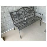 METAL BENCH ON FRONT PORCH