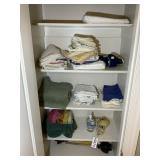CONTENTS OF LINEN CLOSET IN DOWNSTAIRS BATHROOM, S