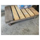 WOODEN CART ON CASTERS 36IN X44IN