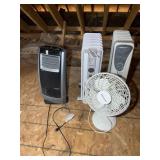GROUP OF HEATERS AND FAN