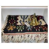 GATCO BRASS COLORED BELL 5 IN TALL, AND TAPESTRY 3