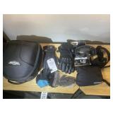 GROUP OF MOTORCYCLE RELATED ITEMS, INCLUDING HELME