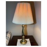 PAIR OF BRASS COLORED TABLE LAMPS, 30 IN TALL
