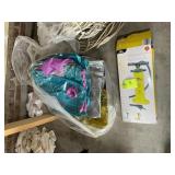 GROUP OF POOL FLOATS AND HAND PUMP