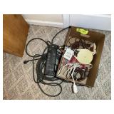 BOX WITH MISC POWER CORDS, POWER STRIP, OUTLET EXP