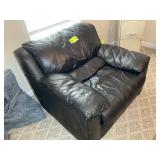 BLACK UPHOLSTERED ARM CHAIR