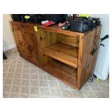 2 DOOR WOODEN BOOKSHELF, 54 IN X 16 IN X 30 IN, NO