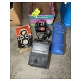 BOX WITH SMALL AIR TANK, 12 V AIR COMPRESSOR, ETC