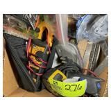 GROUP OF MISC TOOLS, VOLT METER, TAPE MEASURE, ETC