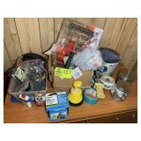GROUP INCLUDING MISC HOUSEHOLD ITEMS, LIBS, NAILS,