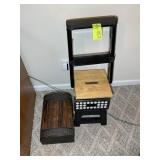 GROUP INCLUDING STEP STOOLS AND CD STORAGE BOX