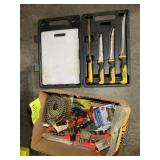 MISC GROUP INCLUDING STANLEY KNIFE SET, TENT STAKE