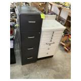 4 DRAWER FILE CABINET AND ROLLING CABINET WITH DRA