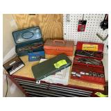 CONTENTS ON TOP OF TOOL BOX, MISC DRILL BITS, ALLE