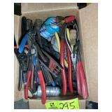 GROUP OF PLYERS, WIRE STRIPPERS, ETC