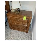 2 DRAWER WOODEN NIGHT STAND, 23.5 IN X 15 IN X22 I