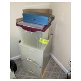 GROUP INCLUDING 2 DRAWER METAL FILE CABINET AND PL