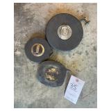 GROUP OF 3 METAL TAPES