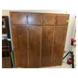 LARGE 8 DOOR CUSTOM BUILT CABINET, 70 IN X 16 IN X