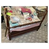 FULL SIZE WOODEN BED, HEAD AND FOOTBOARD AND SIDE
