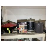 TOP SHELF INCLUDING WOK, CHERRY PITTER, ICE BUCKET