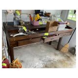 WOODEN WORK BENCH WITH 3 FRONT DRAWERS, 72 IN X 35
