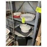 BOTTOM THREE SHELVES INCLUDING, COVERED DISH, SERV