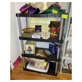4 TIER PLASTIC SHELF 36 IN X 18 IN X 56 IN, NO CON