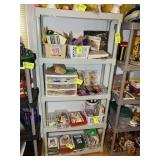 5 TIER PLASTIC SHELF, 34 IN X 14 IN X 74 IN, NO CO