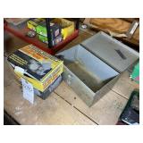 METAL TOOL BOX AND CENTRAL MACHINERY 12 VOLT MARIN