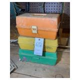 GROUP OF 3 VINTAGE PLASTIC TACKLE BOXES