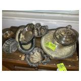 GROUP OF SILVER PLATED SERVING PLATERS AND BOWLS