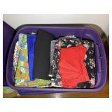 TWO TOTES OF ASSORTED FABRICS