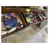CONTENTS OF DRAWERS IN WORK BENCH, PLYERS, GLOVES,