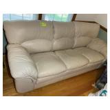 LEATHER SOFA, APPROX 88 IN LONG, NO CONTENTS