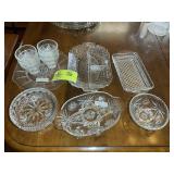 GLASS CANDY DISHES AND PLATES