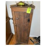 ONE DOOR WOODEN CABINET, 16 IN X 12 IN X 42 IN, NO