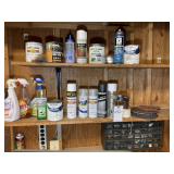 CONTENTS ON SHELF AND PARTS BIN, SPRAY PAINT NOZZL