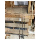 GROUP OF FISHING POLES AND REEL
