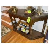 WOODEN HALL TABLE, 48 IN X 14 IN X 27 IN, NO CONTE