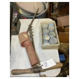 GROUP INCLUDING, ZINC CANNING JAR LIDS, DUSTER, DR