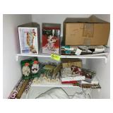 GROUP OF CHRISTMAS THEMED ITEMS, BOWL, CANDLE HOLD